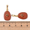Natural Red Jasper Pendants G-P628-02G-01-3