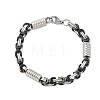 Grooved Column 304 Stainless Steel Byzantine Chain Bracelets BJEW-B093-07BP-1