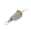 3Pcs 3 Styles Electroplated Natural Quartz Crystal Nuggets Copper Wire Wrapped Pendants PALLOY-JF03128-07-5