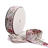 20 Yards Flower Printed Polyester Ribbon OCOR-Z005-03D-1