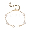 Natural Cultured Freshwater Pearl Beads & Brass Cable Chain Bracelet Making AJEW-JB01450-1