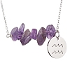 Natural Amethyst Chip & Constellation Pendant Necklaces NJEW-JN05084-11-1