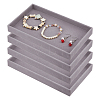Rectangle Velvet Jewelry Display Trays for Rings ODIS-WH0113-14B-1