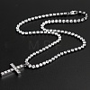 Stainless Steel Full Rhinestone Cross Pendant 4mm Tennis Chain Necklaces KD8251-1-1