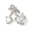 Brass Micro Pave Clear Cubic Zirconia Pendants KK-G545-20P-1