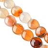 Flat Round Gemstone Natural Red Agate Stone Beads Strands G-S110-14mm-03-2