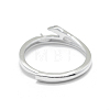 Adjustable Rhodium Plated 925 Sterling Silver Finger Ring Components STER-L055-021P-3