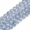Electroplate Transparent Glass Beads Strands EGLA-N002-15-A01-1