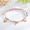 Adjustable Ocean Stainless Steel Charm Braided Cotton Cord Bracelets CF1138-6-1