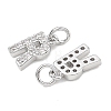 SHEGRACE Brass Micro Pave Clear Cubic Zirconia Pendants XGRQ29664-394P-R-2