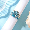 3Pcs Natural Apatite Bead Finger Ring RJEW-JR00855-01-3