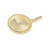 Brass Micro Pave Clear Cubic Zirconia Pendants KK-L253-17G-J-2