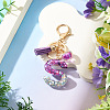 Alloy Resin Heart Keychains KEYC-TADJ0002-01G-S-5