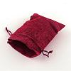 Polyester Imitation Burlap Packing Pouches Drawstring Bags ABAG-R004-14x10cm-06-3