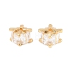 Brass Clear Cubic Zirconia Beads KK-B186-21A-G-1