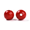 Painted Natural Wood Beads WOOD-A018-16mm-12-2
