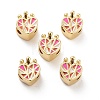 Heart with Crown Rack Plating Brass Enamel Beads KK-G512-05G-1