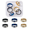 Crafans 6Pcs 3 Colors Stainless Steel Plain Band Rings RJEW-CF0001-02-9