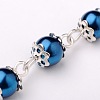 Handmade Round Glass Pearl Beads Chains for Necklaces Bracelets Making AJEW-JB00056-08-2
