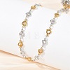 Two Tone 304 Stainless Steel Triangle Link Chain Necklaces for Women NJEW-G201-01GP-3