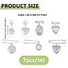 7Pcs 316 Stainless Steel Locket Pendant Brooches JEWB-FH00050-2