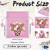 5Pcs 5 Colors 3D Floral Embroidery Polyester Drawstring Bags ABAG-PH0001-89-2