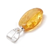 Gradient Color Natural Amber Pendants PALLOY-JF04930-01-5