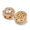 Oval Brass Micro Pave Cubic Zirconia Beads KK-U037-04G-01-4