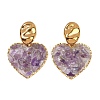 304 Stainless Steel Heart Dangle Stud Earrings EJEW-Z096-01G-B02-2