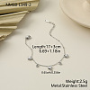 304 Stainless Steel Pave Clear Cubic Zirconia Charm Bracelets WG237FB-02-2