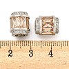 Rack Plating Brass Micro Pave Cubic Zirconia European Beads KK-F089-31P-07-3