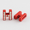 Mixed Color Zinc Alloy Grade A Rhinestone Letter Slide Charms ALRI-S130-H-2