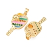 Brass Micro Pave Cubic Zirconia Pendants KK-C248-04G-01-2