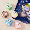 12Pcs 6 Colors PVC Cartoon Owl Doll Pendants KY-SC0001-64-7