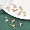 SHEGRACE Brass Micro Pave Clear Cubic Zirconia Charms XGRQ2O969-419G-4