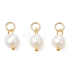 3Pcs 3 Colors Natural Cultured Freshwater Pearl Two Sides Polished Charms PALLOY-JF04036-2