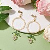 Flower Colorful Glass Seed Beads Dangle Earrings EJEW-MZ00148-4