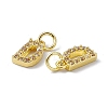 Real 18K Gold Plated Brass Micro Pave Clear Cubic Zirconia Charms KK-E068-VB452-D-3