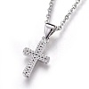 Brass Micro Pave Cubic Zirconia Pendant Necklaces NJEW-O108-30P-2