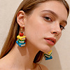Handmade Polymer Clay & 304 Stainless Steel Dangle Earrings WG8A15F-01-3