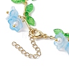 Flower Glass & Acrylic Charm Bracelets BJEW-JB10443-01-4