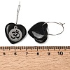 Natural Obsidian & 304 Stainless Steel Hoop Earrings for Women EJEW-G475-04P-03-5