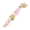 3Pcs 3 Styles Natural Rose Quartz Faceted Round Beaded Pendants PALLOY-JF03604-03-4