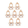 Rack Plating Brass Micro Pave Clear Cubic Zirconia Pendants KK-T060-27-RS-1