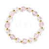 Butterfly & Faceted Round Glass Beaded Stretch Bracelets for Women BJEW-FS00002-1