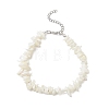 Natural White Mother of Pearl Shell Chip Bead Bracelets for Couple Friendship BJEW-JB11533-01-2