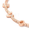Cubic Zirconia Chain Bracelet BJEW-A132-25RG-3