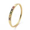 Colorful Cubic Zirconia Flower Hinged Bangle BJEW-F448-01G-2