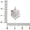 Brass Colorful Cubic Zirconia Connector Snowflake Connector Charms KK-L229-079P-01-3