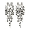 Glitter Brass Tassel Glossy Flakes Stud Earrings EJEW-Q391-18P-2